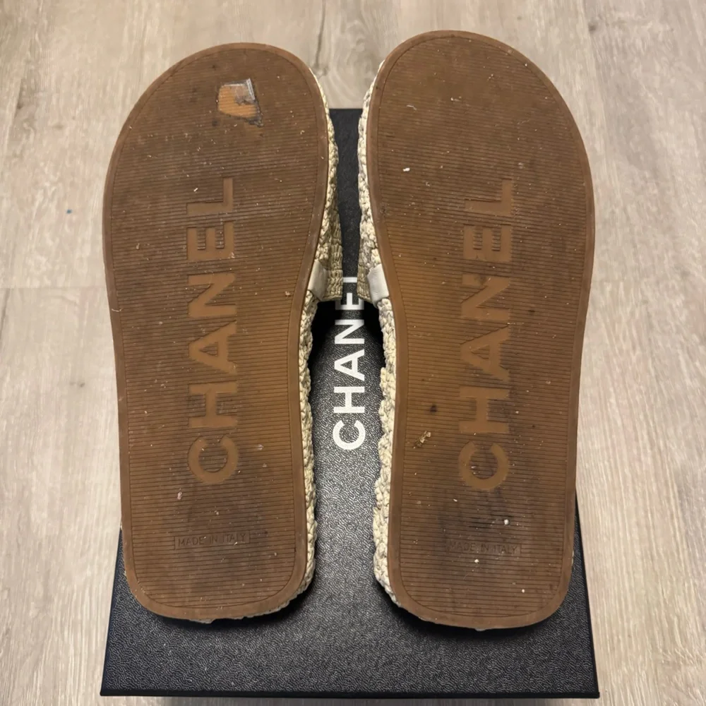 Chanel Beige Crochet Mules - Picture 7 of 8